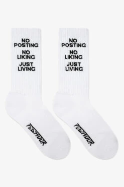 No Posting Socks White Black
