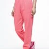 Villa High Waisted Sweat Pants Vintage Washed Strawberry Gum