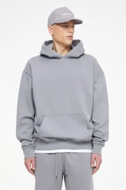 Logo Oversized Hoodie Vintage Washed Dusk Grey Gum