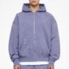 Logo Oversized Sweat Jacket Vintage Washed Magic Violet Gum