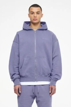Logo Oversized Sweat Jacket Vintage Washed Magic Violet Gum