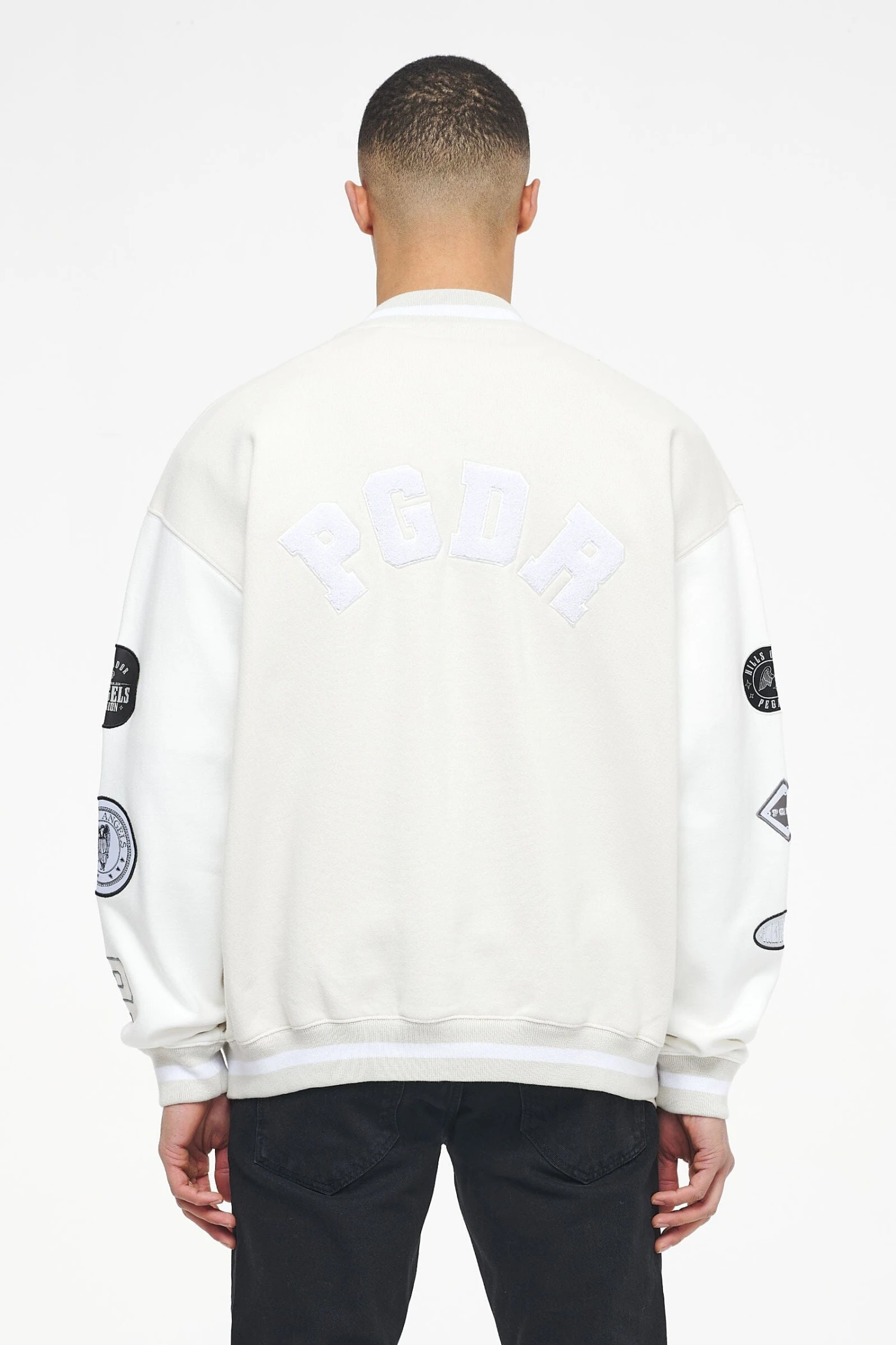 Yardley Varsity Jacket Washed Angels Cream Bright White - Image 4