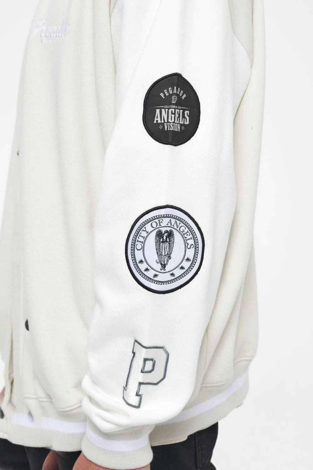 Yardley Varsity Jacket Washed Angels Cream Bright White - Image 7