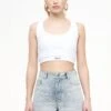 Giga Rib Baby Crop Top White