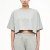 Layla Oversized Cropped Tee Vintage Washed Quiet Gray Gum