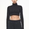 Zito Rib Cropped Turtleneck Longsleeve Black