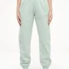 Grace High Waisted Sweat Pants Vintage Washed Milky Green Gum
