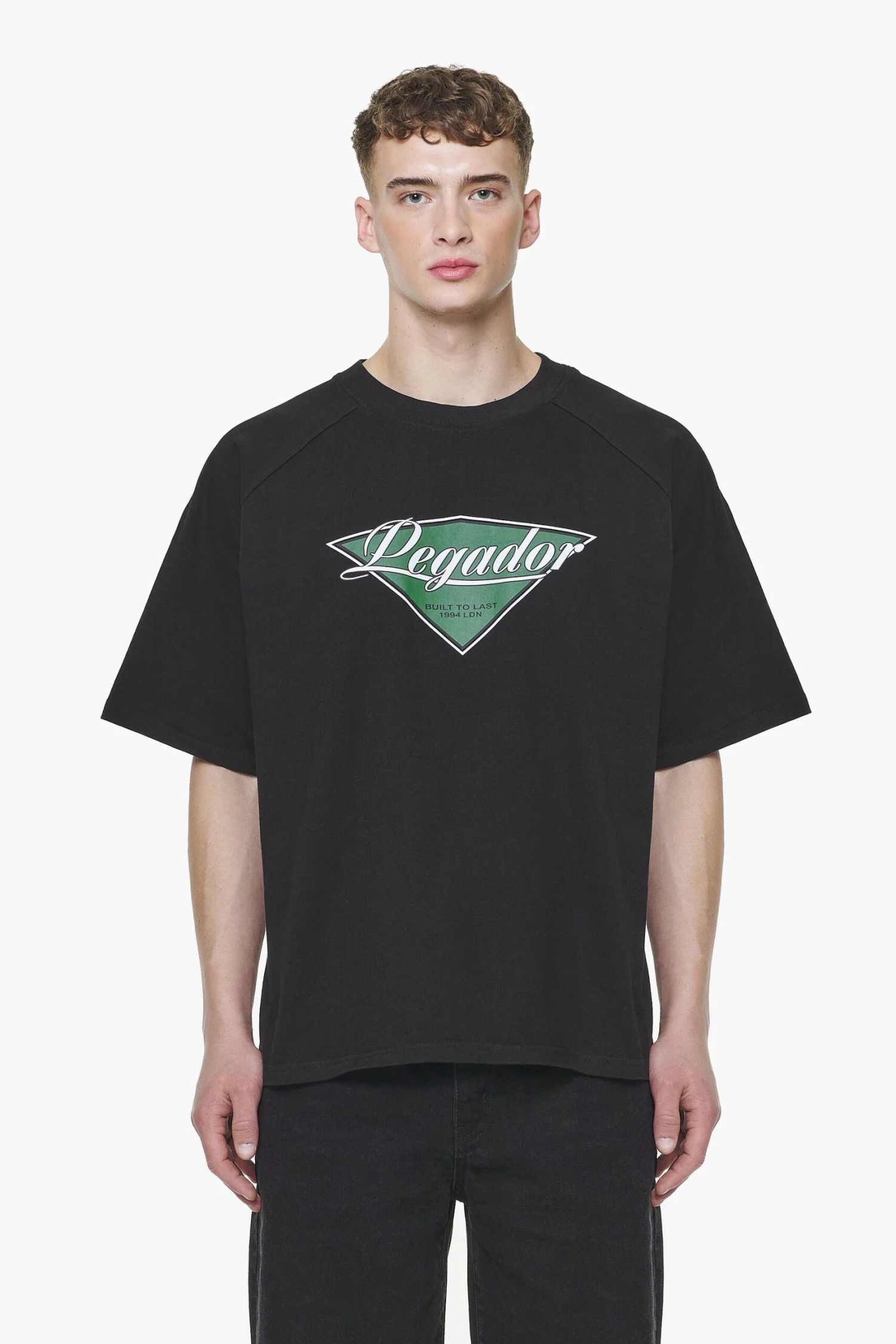 Trafford Raglan Boxy Tee Vintage Washed Onyx Black