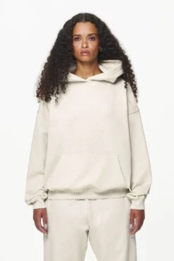 Camberwell Logo Oversized Hoodie Vintage Washed Bone White
