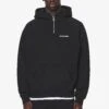 Logo Oversized Halfzip Hoodie Black Gum