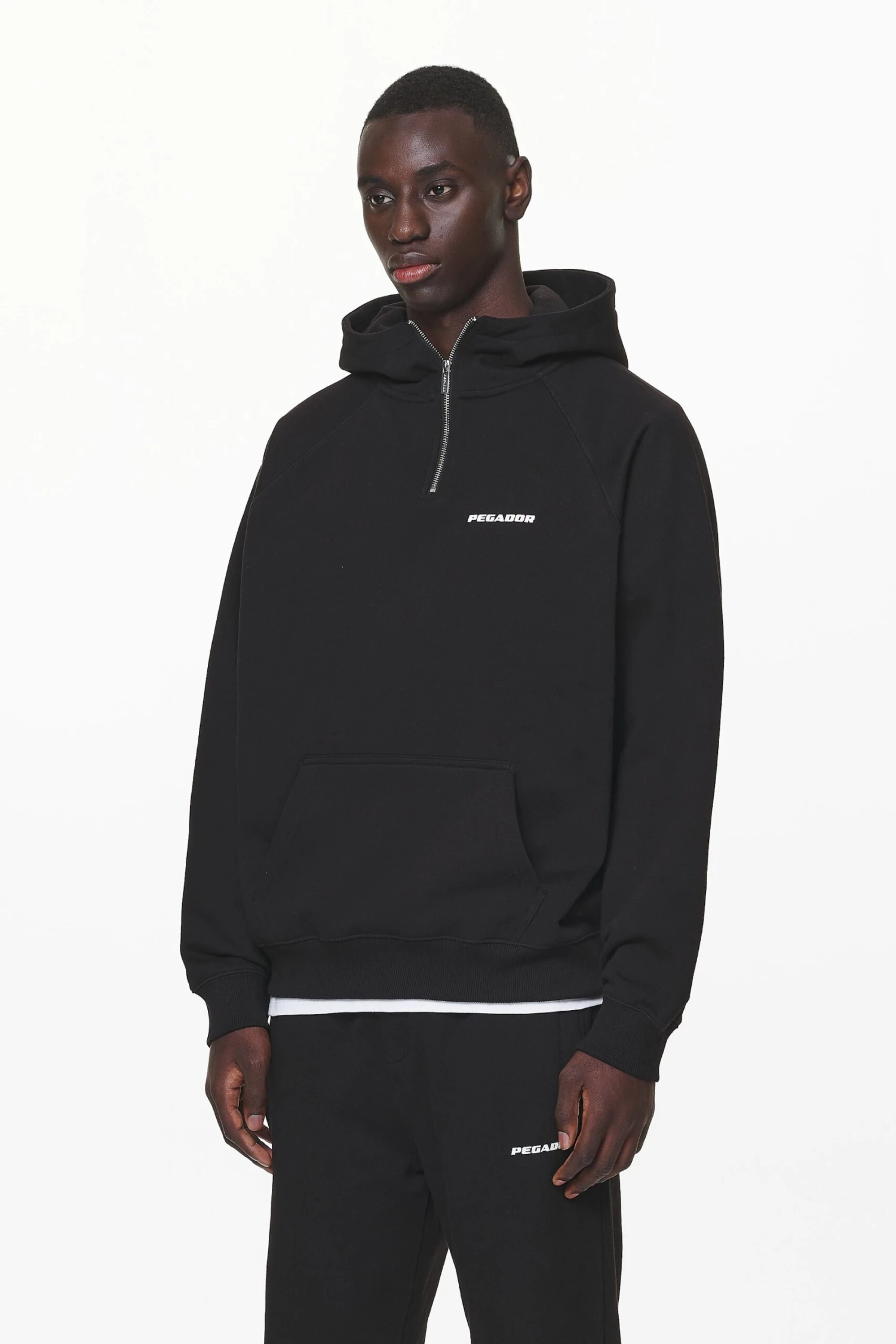 Logo Oversized Halfzip Hoodie Black Gum - Image 3
