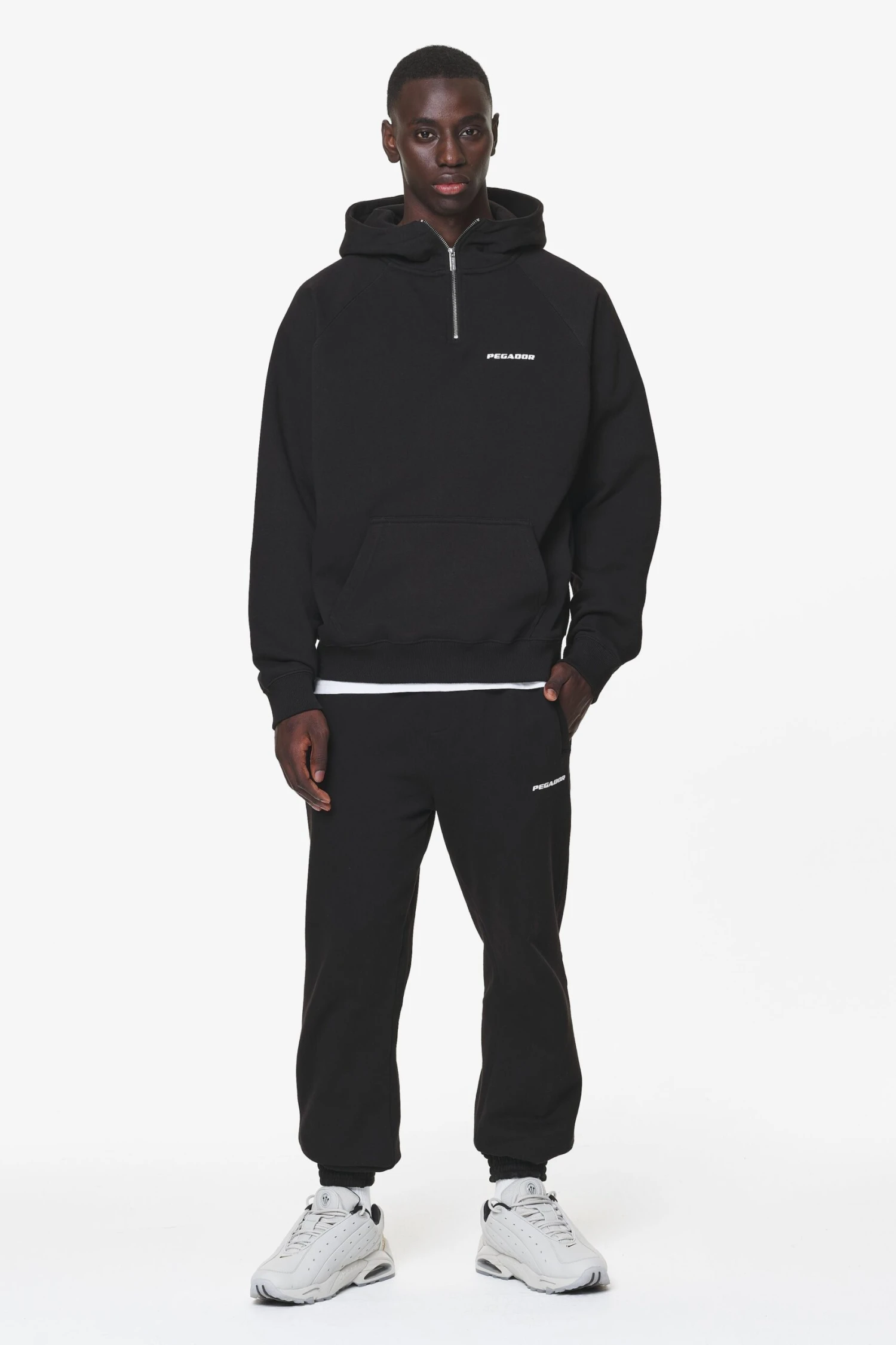 Logo Oversized Halfzip Hoodie Black Gum - Image 2