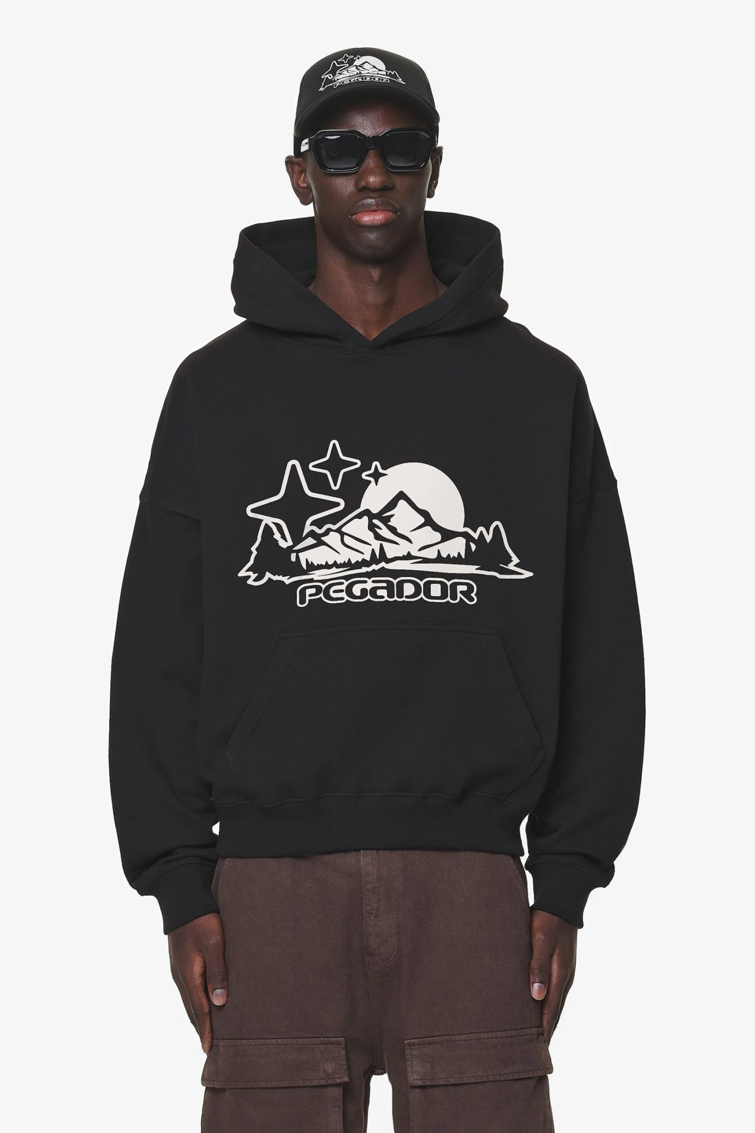 Pansy Boxy Hoodie Black