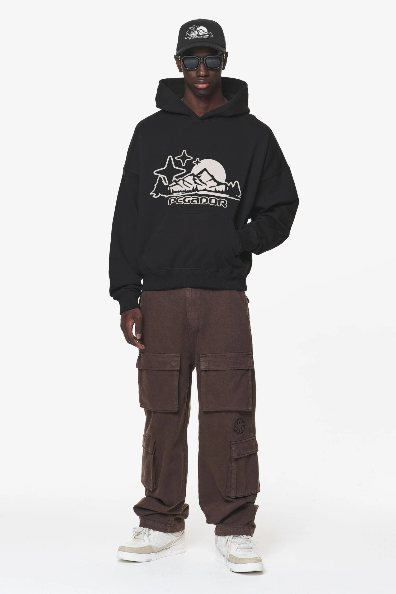 Pansy Boxy Hoodie Black - Image 2