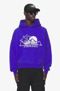 Pansy Boxy Hoodie Washed Endless Blue