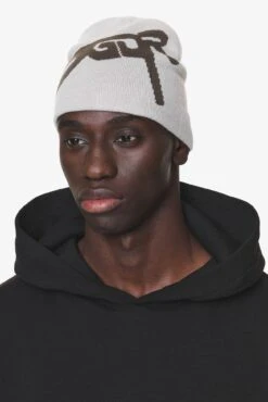 Feala Jaquard Beanie Dust Cream Oak Brown