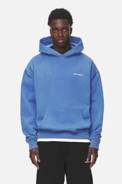 Logo Oversized Hoodie Washed Retro Blue White Gum