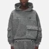 Harvey Terry Cargo Boxy Hoodie Vintage Grey