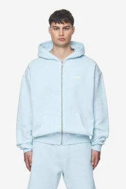 Logo Oversized Sweat Jacket Washed Baby Blue White Gum