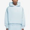 Logo Boxy Hoodie Washed Baby Blue White Gum