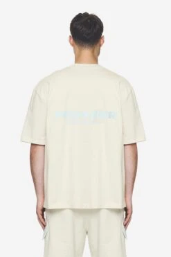 Colne Logo Oversized Tee Washed Salty Cream Baby Blue