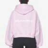 Luna Logo Oversized Cropped Hoodie Washed Bubblegum White