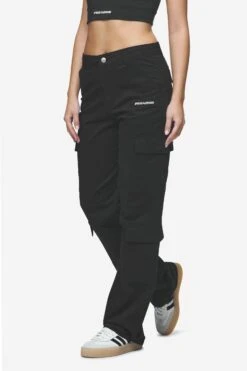 Lia Wide Cargo Pants Black