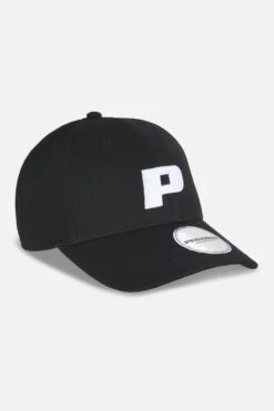 P Logo Cap Black White